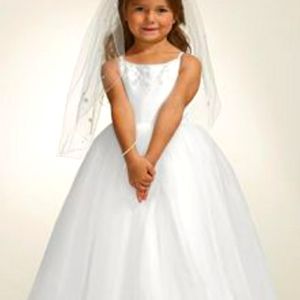 David's Bridal Flower Girl Dress White Size 8